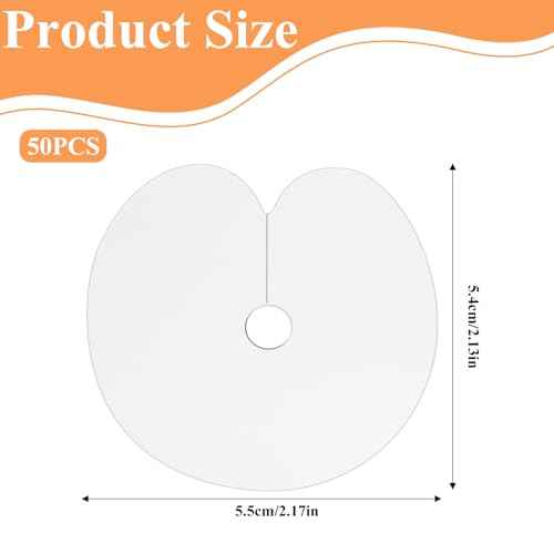 50 Pcs Heat Shield Guards, Round Hair Extension Protective Cover, Single Hole Hair Extension Tool for Easy Operation, White Fusion Glue Protector, Heat Shield Guards for Hair-Extensions Bonding
