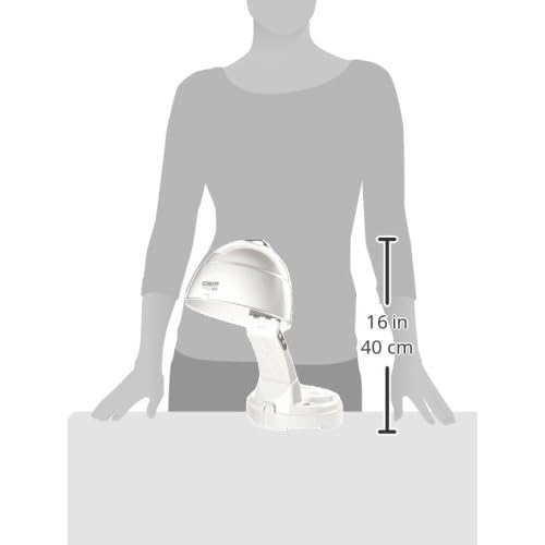 Conair Pro Style Bonnet Hair Dryer, 2 Heat Settings, Adjustable Height, Extra-Large Hood Size, 1875W Pro Style Bonnet Ionic Hair Dryer for Women, White