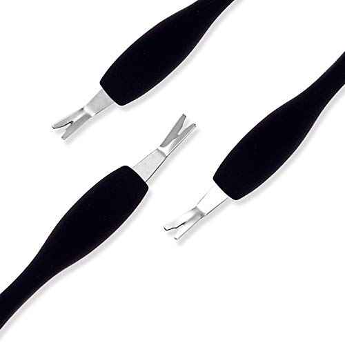IVON 3 Pack Cuticle Trimmer Pusher Remover, Rubber Tip Gentle on Nail Bed