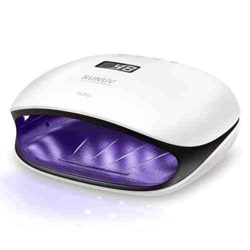 SUNUV UV LED Nail Lamp, UV Light for Nails Compatible with All Gel Polish, 36 LEDs with 4 Timer Settings, LCD Display for Home Salon SUN4 Black