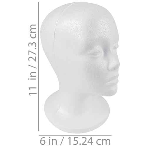 SHANY Styrofoam Model Heads ,Hat Wig Foam Mannequin Female Wig Head Stand ,Mannequin Head for wigs , Wig Holder - Round Base , 11 Inches Female Mannequin Head -1 Piece