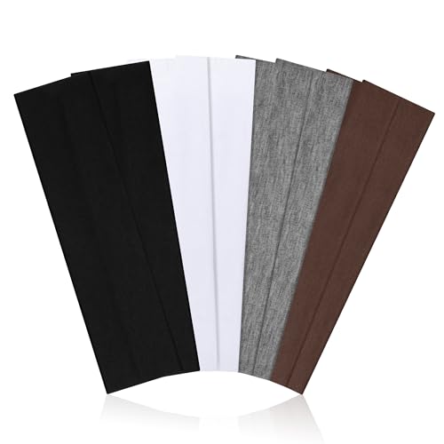 Headbands for Women, 8pcs Stretchy Non Slip Soft Cotton Cloth Hair Bands for Sports, Workout, Yoga and Running