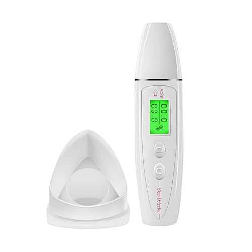 Skin Hydration Tester, Portable Skin Moisturizer Test Facial Skin Tester Skin Water Oil Tester Digital LCD Smart Display Skin Hydration For Face Tool Skin Care Beauty (White)