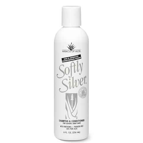 Softly Silver Shampoo Improved Conditioning formula for Gray Hair, 2 in 1 Purple Restorative Hair Wash for Mature Hair, Adds Luster, Bounce & Body, with Panthenol and 20% Pure UltraAloe