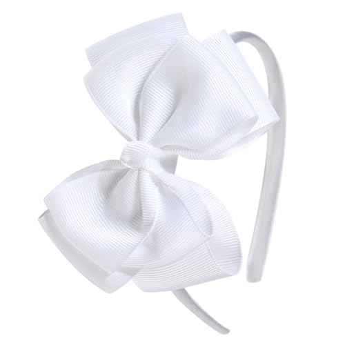 Double-Layered Cute Bow Headbands for Girls & Toddlers ? Multicolor, Stylish & Comfortable£¨White£©