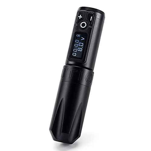 Ambition Trident Wireless Tattoo Machine - Rotary Tattoo Cartridge Machine Battery Pen with 2400mAh Power Coreless Motor Digital LED Display for Professionals and Beginners Tattoo Artist