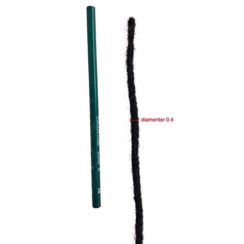 Human Hair Dreadlocks Extension Handmade Locs Small Size(diameter 0.4cm) 14inch 30 Strands/pack Natural Black #1B