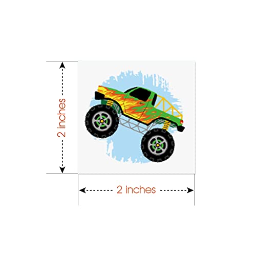 ArtCreativity Monster Truck Individual Temporary Tattoos for Kids - Pack of 144 - Non-Toxic 2 Inch Pre-Cut Tattoos - Moster Truck Birthday Party Favors and Goody Bag Fillers for Boys and Girls
