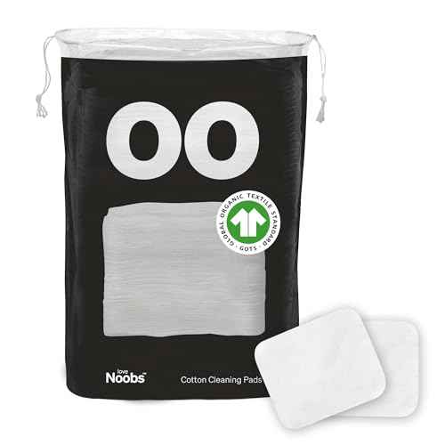 Baby Cotton Pads for Diaper Change by LoveNoobs, 60 Count, Ultra Soft 100% Organic Extra Large Cotton Pads for Baby Sensitive Skin, Lint-Free, Premium Jumbo Size, GOTS Certified
