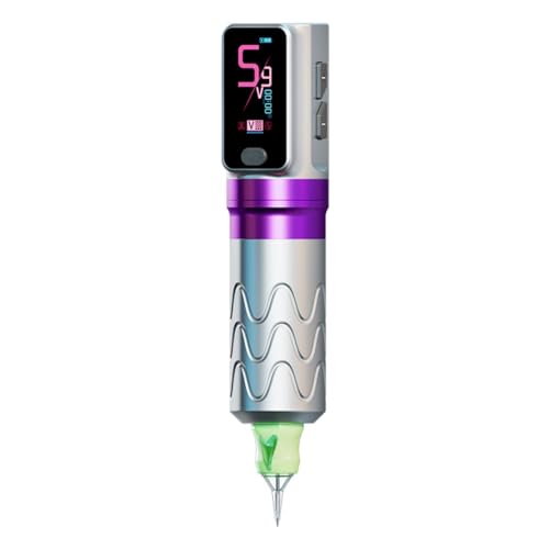 Fury Tattoo Gun Pen Machine,Wireless Tatto Machine with Smart Screen Display£¬Pro Tattoo Guns with Motor Power reliable for all kinds of needles(Purple)