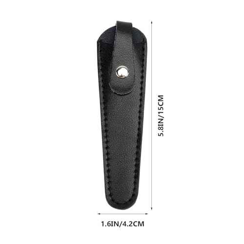 minkissy 2pcs Leather Scissor Sleeve Thicken Scissor Sleeve Leather Case Hair Case Protective s for Salon Barber (Black)