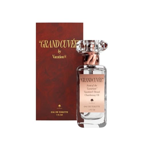 VACATION ¡°GRAND CUV?E¡± Eau de Toilette Sunscreen, Amber Vanilla Perfume for Women & Men, Unisex Summer Scent with Argan, Peach, Cedarwood & Vanilla Bean, 1 Fl. Oz.