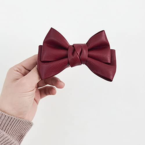 Handmade PU-leather Hair Accessories - Alligator Clips, Knot Bows, Barrettes & Pins for Women