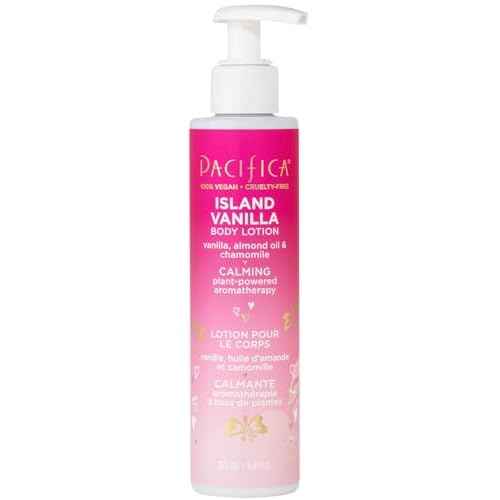 Pacifica Body Lotion - Island Vanilla Body Moisturizer - Plant Powered Aromatherapy - Tropical Vanilla Coconut Scent -w/Vitamin E, Almond Oil & Coconut Water Vegan & Cruelty-Free Dermatologist Tested