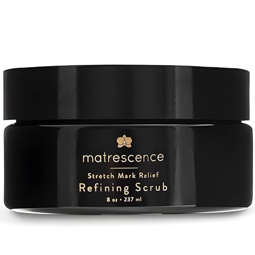Matrescence Stretch Mark Relief Refining Exfoliating Belly Scrub (8oz/118ml) | Spa-Quality Maternity Skin Treatment | Pregnancy-Safe Skincare Made for Mom | Renewing Skin Essentials for Mom