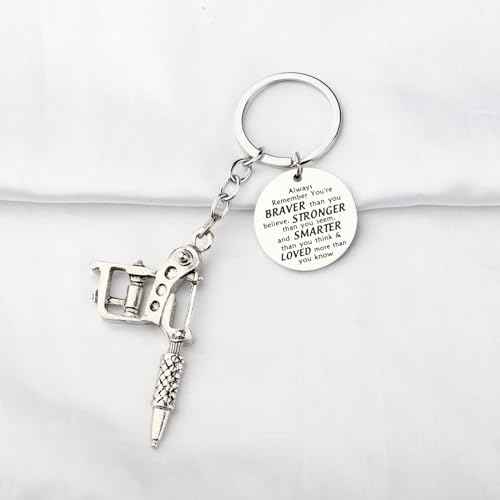BNQL Tattoo Keychain Tattoo Gift for Tattoo Lover Gifts Tattooist Tattoo Artist Gifts Tattooer Gifts Tattoo Machine Keychain