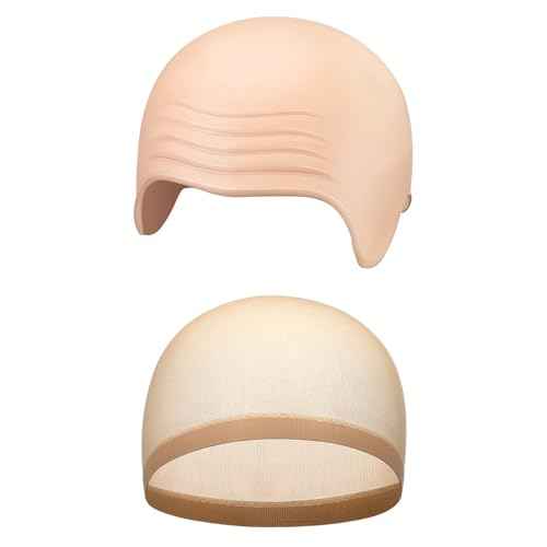 2 Pcs Halloween Bald Cap Nylon Wig Caps Makeup Latex Head Caps for Women Men for Halloween Party Cosplay Theater