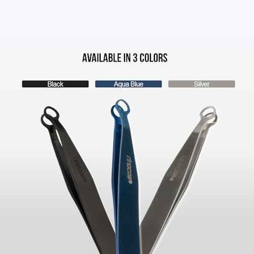 [Premium Hand-Made] Round tip Tweezers, 316 Surgical-Grade Stainless Steel for Safety, Precision tweezers, hair tweezers for plucking, Facial Hair Tweezers for Men & Women, Trim Tweezers