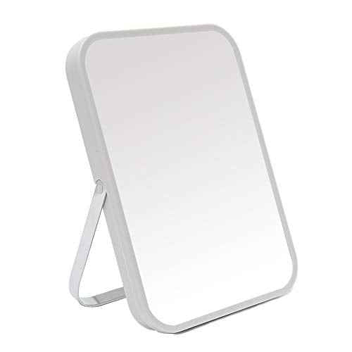 YEAKE Table Desk Vanity Makeup Mirror,8-Inch Portable Folding Mirror with Metal Stand 90¡ÆAdjustable Rotation Tavel Make Up Mirror Hanging Bathroom for Shower Shaving(Gray)