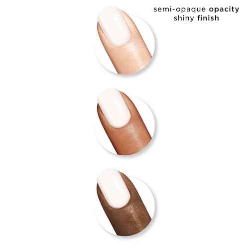 Sally Hansen Xtreme Wear, White On, Long Lasting, Chip Resistant, Semi Opaque, Shiny White Nail Polish