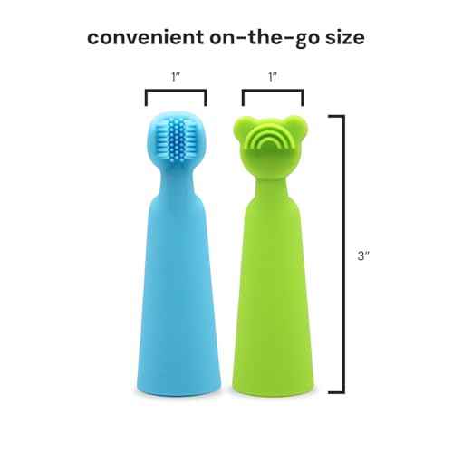 oogiebear Baby Finger Brush & Tongue Scraper - Gentle Oral Care, Soft Silicone, BPA-Free, for Infants & Toddlers