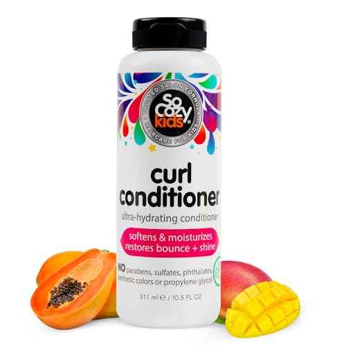 SoCozy Curl Conditioner | For Kids Hair | Softens, Restores Bounce and Shine | No Parabens, Sulfates, Synthetic Colors or Dyes, Sweet-Cr?me, 10.5 Fl Oz