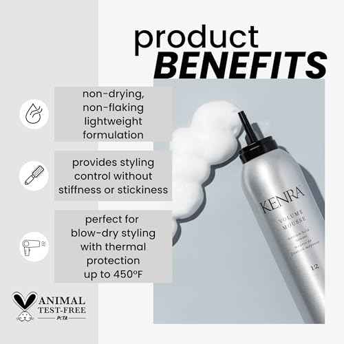 Professional Volume Mousse 12 | Firm Hold Mousse | Alcohol Free | Non-drying, Non-flaking Lightweight Formula | Tames Frizz & Conditions | Thermal Protection up to 45F | All Hair Types