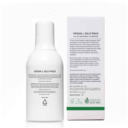 Vegan J Jelly Pack Multi-Use Primer Gel | Niacinamide, Firming, Hydrating | Vegan K-Beauty | Pore-Perfecting, Lifting & Smoothing | Makeup-Ready Skincare (50ml)