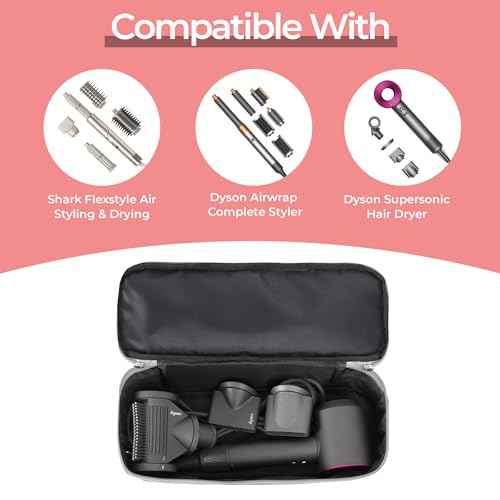 Hair Tools Travel Bag Compatible With Shark Flex Style Attachment, Shark Airwrap Flexstyle, Dyson Airwrap | Travel Case For Sharkflex Styler | (Grey)