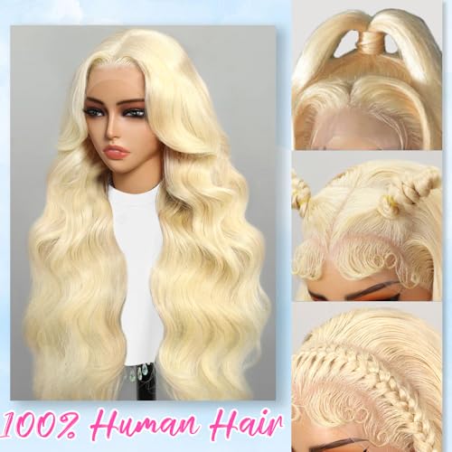 613 Lace Front Wig Human Hair 200 Density Blonde Wig Human Hair 12A 13x6 HD Lace Front Wigs Pre Plucked With Baby Hair 613 Wig Glueless Wigs 24 Inch