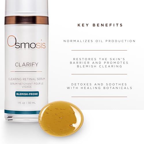 Omsosis CLARIFY Clearing Retinal with Vitamin A Serum, Calms and Soothes, for Acne, Pigmented, Oily, and Blemish-Prone Skin, 1 Fl Oz