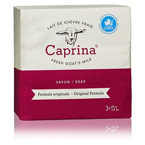 Caprina Fresh Goat¡¯s Milk Soap Bar, Original, 3.2 oz (8-3 Packs), Cleanses Without Drying, Biodegradable Soap, Moisturizing, Vitamin A, B2, B3, and More