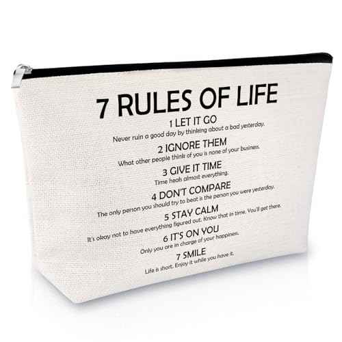 Sfodiary Inspirational Makeup Bag for Women Motivational Pattern Bag Graduation Birthday Gifts for Daughter Niece Encouragement Quotes Cosmetic Pouch Christmas New Year Presents Zipper Travel Pouch