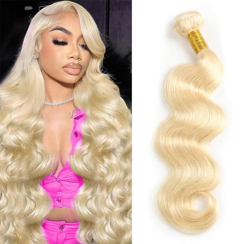 613 Bundles Blonde Bundles Human Hair 24 Inch 613 Body Wave bundles 100% Unprocessed 12A Grade Brazilian Virgin Hair Bundles 1 Bundle Human Hair 613 Blonde Bundle