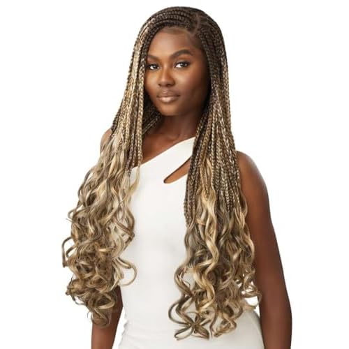 Outre - 13X4 Lace Frontal Wig - French Curl Box Braids 32" (JET BLACK 1)