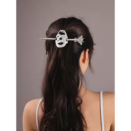 HAQUIL Viking Snake Moth Hairpin, Viking Celtic Knot Retro Hairpin, Minimalist Hair Accessories for Women