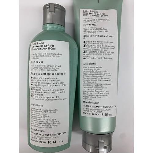 Lebel Proedit Care Works Hair Shampoo 300ml & Hair Ttreatment 250ml Set - Soft Fit