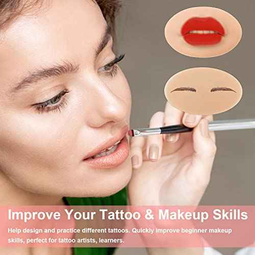 Tattoo Fake Lips 6Pcs Tattoo Practice Lips 5D Silicone Lips for Makeup Practice Realistic Tattoo Practice Skins Training Microblading Practice Skin Tattoo Fake Skin for Permanent Makeup