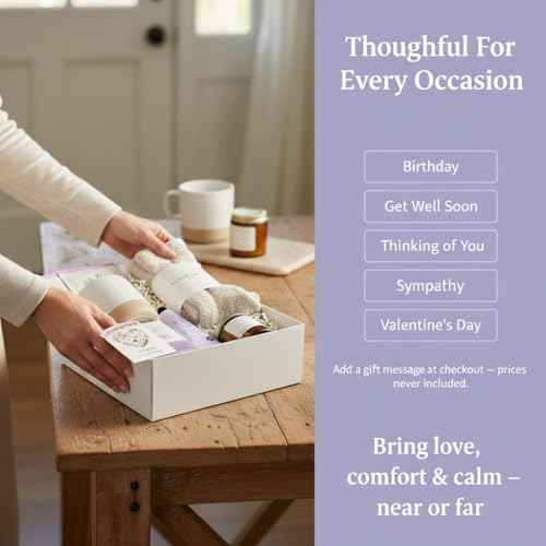 Unboxme Spa Gift Basket for Women - Lavender Self Care Gifts with Candle & Bath Bombs - Relaxation Care Package for Birthday, Get Well Soon, Christmas, Valentine's Day