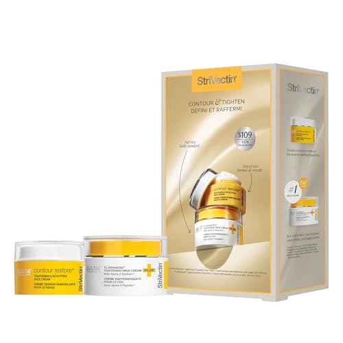 StriVectin Contour & Tighten Lifting Duo: TL Advanced Neck Cream PLUS & Face Sculpting Cream | Visibly Lift, Firm, and Restore Fullness to Face, Neck, & D?collet? (2x 1.7 oz)