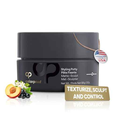 Colorproof Styling Putty 2 Fl. Oz. with Color and Heat Protection, Black Currant, Jasmine & Peach Scent, Firm Hold Hair Putty with Matte Finish
