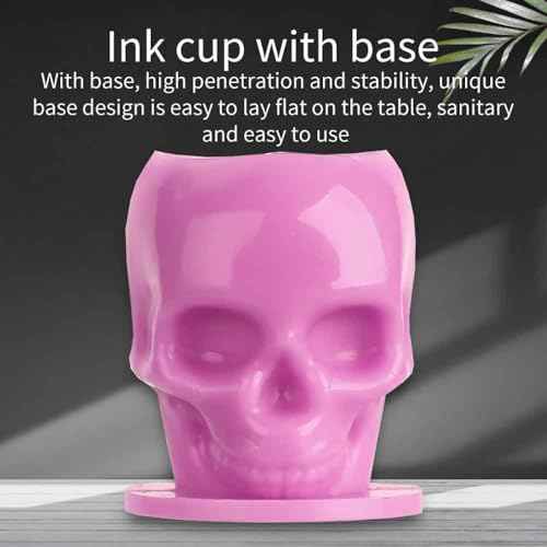 Moricher 200 Pcs 4 Colors Disposable Plastic Tattoo Ink Cups with Base - Tattoo Ink Pigment Caps for Tattooing and Makeup