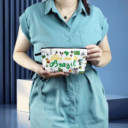Take Me To Brazil Makeup Bag Cute Small Organizer Zipper Pouch Take Me To Brazil Cosmetic Bag Travel Present for Women Friends