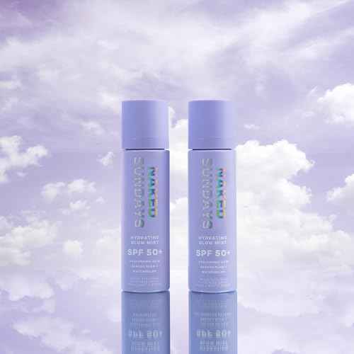Naked Sundays SPF 50 Hydrating Glow Mist SPF Setting Spray and Face Sunscreen, Lightweight & Non-Greasy, Hydrating Ultra-Fine Mist with Hyaluronic Acid for All Skin Types, Makeup-Friendly - 2 pack