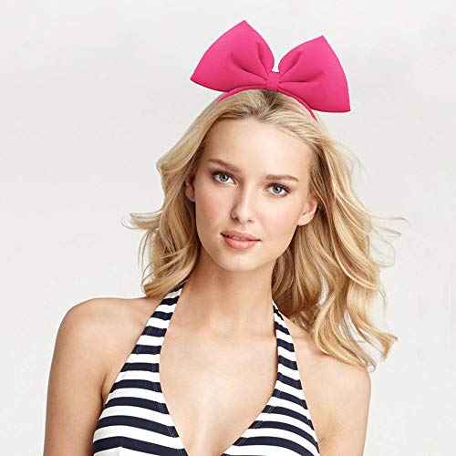 YAXAMING Bowknot Headband, Big Bow Hairband for Women - Halloween, Christmas Party Decoration, Cosplay Costume, Handmade Headdress Headpiece Hair Accessories with Rose