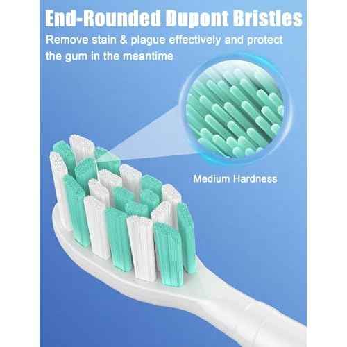 FutulkyUS Toothbrush Replacement Heads for Philips Sonicare C1 C2 ProtectiveClean 4100 5100 Electric Toothbrush Head 1 2 Series Plaque Control Snap-on, 10 Pack