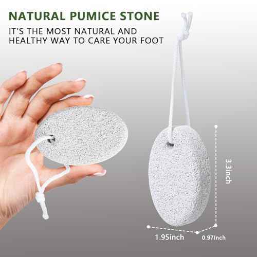 Natural Pumice Stone for Feet, Borogo 3-Pack Lava Pedicure Tools Hard Skin Callus Remover for Feet and Hands - Natural Foot File Exfoliation to Remove Dead Skin, Heels, Elbows, Hands