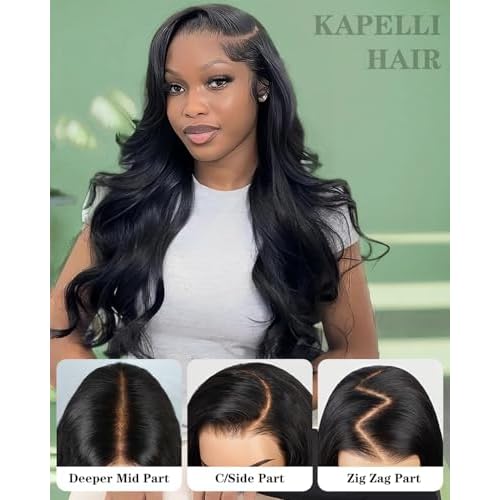 9x6 Glueless Wigs Human Hair Pre Plucked Pre Cut Body Wave Lace Front Wigs 200% Density Human Hair Wear and Go Glueless Pre Bleached Knots Wig 18 Inch