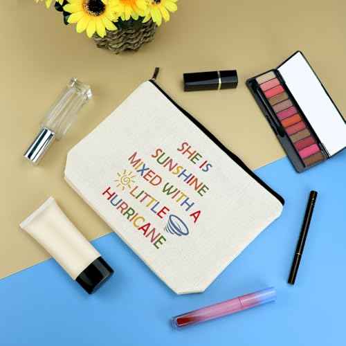 Best Friends Friendship Gifts for Women Makeup Bag Sister Bestie Gift Sunshine Inspirational Gifts Cosmetic Bag Birthday Valentines Mothers Day Gifts for Her Girls BFF Sister Wife Girlfriend Daughter