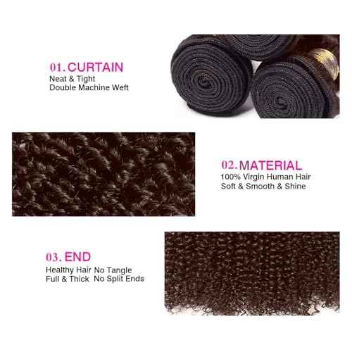 Brazilian Human Hair Bundles 24 26 28 Inch Chocolate Brown Jerry Curly Human Hair Bundles Jerry Curly Unprocessed Virgin Quick Weave Hair for Black Women
